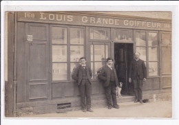 LA MANS : Carte Photo Du Salon De Coiffure Louis GRANDE (coiffeur) - Très Bon état - Le Mans