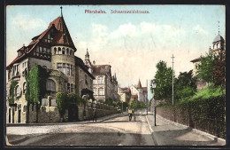 Lithographie Pforzheim, Schwarzwaldstrasse Mit Passanten  - Pforzheim