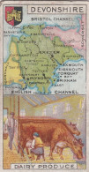 14 Devonshire  - Counties & Their Industries 1914 / 15  - Players Cigarette Cards - Antique - County Map - Player's