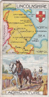 Lincolnshire  - Counties & Their Industries 1914 / 15  - Players Cigarette Cards - Antique - County Map - Player's