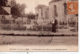 Bligny Animée Monument Aux Morts De La Grande Guerre Carte TRES RARE - Other & Unclassified