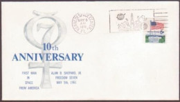 US Space Cover 1971. Shepard "Mercury - Redstone 3" 10th Anniv. KSC - USA