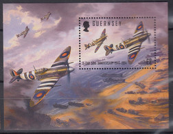 Guernsey   Block 11, Postfrisch **, 50 Jahre Landung Der Allierten In Der Normandie, Jagdflugzeuge, 1994 - Guernesey