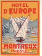 Hotel D'Europe - Montreux - & Hotel, Label - Hotelaufkleber