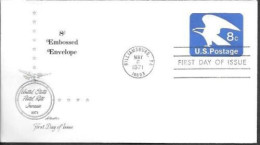 USA FDC Cover 1971. 8c Embossed Envelope. Postal Rate Increase - Brieven En Documenten