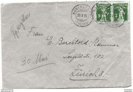 169 - 4 - Enveloppe Avec Superbe Cachet Ruvigliana (Ticino) 1915 - Attention Léger Pli - Briefe U. Dokumente