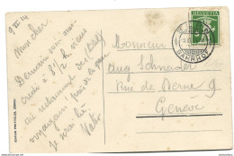 169 - 43 - Carte Monumen UPU Bern - Superbe Cachet àd Ate Bern Bahnhof 1914 - Lettres & Documents