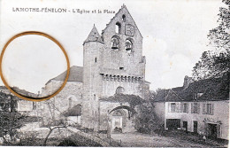 46 Lot LAMOTHE FENELON L'église Et La Place - Autres & Non Classés