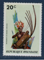 Rwanda, **, Yv 519, Mi 558A, SG 527, Longombe, Instument De Musique, - Musica