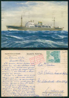 BARCOS SHIP BATEAU PAQUEBOT STEAMER [ BARCOS # 05229 ] - PORTUGAL COMPANHIA COLONIAL NAVEGAÇÃO PAQUETE N/M UIGE 10-11-64 - Passagiersschepen