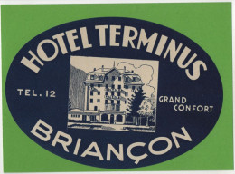 Hotel Terminus Briançon - & Hotel, Label - Hotelaufkleber