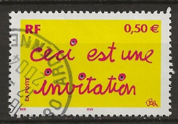 FRANCE Oblitéré 3636 Timbre De Messges Ceci Est Une Invitation - Oblitérés