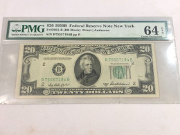 AMERICA BANKNOT $20 /1950B FEDERAL RASERVE NOTE NEW YORK FR#2061-B BB BLOCK PRIEST ANDERSON-1PCS PMG 64 EPQ - Collections