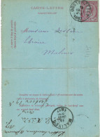Carte-lettre N° 46 écrite De Oosterzeele Vers Malines   (carte Pliée) - Letter-Cards