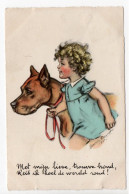 TEXTE En HOLLANDAIS - GERMAINE BOURET - DUTCH TEXT - GIRL & DOG - M.D. PARIS 39 - USED 1938 THE NETHERLANDS - Bouret, Germaine