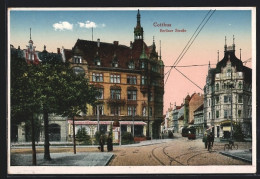 AK Cottbus, Strassenbahn An Der Berliner Strasse  - Cottbus