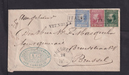 1872. 5 C, 10 C Et 20 C. Roi Sur Lettre Recommandée De YZENDYKS à Bruxelles - RARE - Lettres & Documents