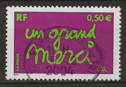 FRANCE Oblitéré 3637 Timbre De Messges Un Grand Merci - Used Stamps
