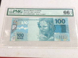 BRAZIL BANCO CENTRAL PICK#257 -2010-100REAIS-1PCS PMG 66 EPQ - Brésil