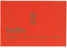 India - Tourist Introduction Card 1969 - Historical Documents