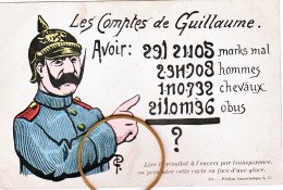SATIRIQUE MILITARIA Les Comptes De GUILLAUME (carte à Lire Dans Une Glace) - Other & Unclassified