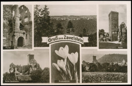 Zavelstein Ruine Krokusblüte Panorama Gl1950 #140.326 - Other & Unclassified