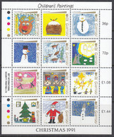GUERNSEY  537-548, Bogen, Postfrisch **, Weihnachten: Kinderzeichnungen, 1991 - Guernesey
