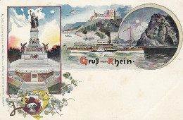 Gruß Vom Rhein Litho Um 1900 Ngl #D0987 - Autres & Non Classés