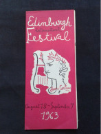 MENUHIN PEARS STERN ADLER DE PEYER SOLTI ETC EDINBURGH FESTIVAL 1963 PROGRAMME - Programs