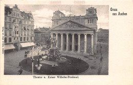 Aachen Theater Mit Denkmal Ngl #145.689 - Autres & Non Classés