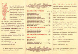 Walporzheim Winzerverein Preisliste (Keine AK) Ngl #146.437 - Autres & Non Classés