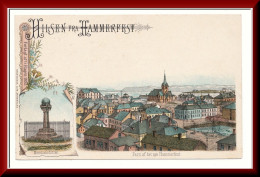 ** LITHO. HILSEN Fra HAMMERFEST & NORDKAP. 1893 ** LITHO HAMMERFEST. FINNMARK NORTH  NORWAY ** - Norvège