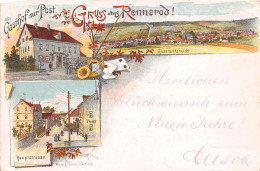 Rennerod Litho Gasthof Zur Post Hauptstraße Panorama Glca.1900 #146.370 - Other & Unclassified