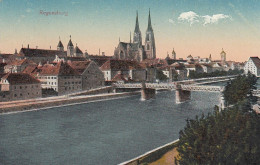 Regensburg Mit Dom Und Donaubrücke Ngl #D1095 - Autres & Non Classés