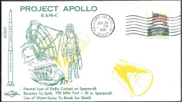 US Space Cover 1970. Re-entry Vehicle Test RAM-C Launch. Project Apollo Wallops Island - United States