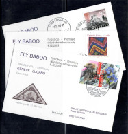 Geneva - Lugano + UNG    (Swissair) Fly Baboo First Flight, Erstflug, Premier Vol ( 3 Covers ) - Other (Air)