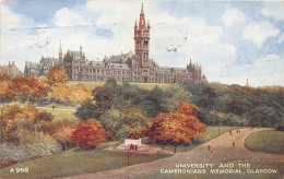Schottland: Glasgow - University And The Cameronians War Memorial Gl1946 #146.921 - Andere & Zonder Classificatie