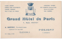 Grand Hôtel De Paris - Poligny - & Hotel - Historische Documenten