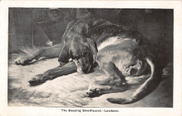 Tiere: The Sleeping Bloodhound Landseer Gemälde Ngl #150.646 - Other & Unclassified