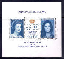MONACO - 1989 - Feuillet 25ème Anniversaire Fondation Princesse Grace - Unused Stamps