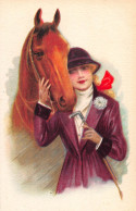 Tiere: Dame Mit Pferdekopf Künstlerkarte Ngl #150.812 - Other & Unclassified