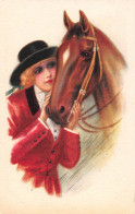 Tiere: Portrait Von Dame Mit Pferdekopf Ngl #150.762 - Autres & Non Classés