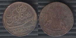 British India Madras Presidency 1803 AD 10 Cash Copper Coin, Hard To Find. - Inde