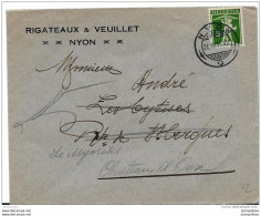 I23 - Enveloppe Avec Superbe Cachet De Nyon 1917 - Cartas & Documentos