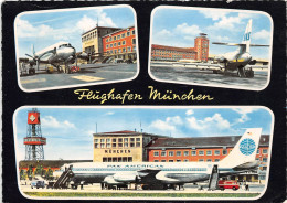 München Flughafen Mehrbildkarte Mit Flugzeugen Gl1966 #151.502 - Autres & Non Classés