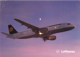 Lufthansa Airbus A320-200 Bei Nacht Mit Mond Ngl #151.805 - Autres & Non Classés