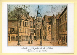 24. SARLAT - La Place De La Liberté (Gravure Du 19è Siècle) (voir Scan Recto/verso) - Sarlat La Caneda