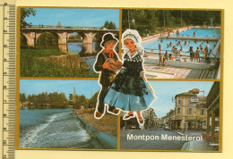 24. MONTPON-MENESTEROL – Multivues / Carte Toilée (animée) (voir Scan Recto/verso) - Autres & Non Classés