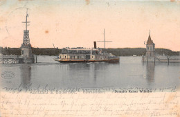 Konstanz Am Bodensee - Hafeneinfahrt Dampfer Kaiser Wilhelm Gl1906 #151.121 - Sonstige & Ohne Zuordnung