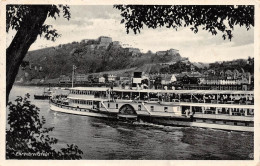 Koblenz Ehrenbreitstein Festung Mit Passierendem Luxusdampfer Gl1938 #151.236 - Autres & Non Classés